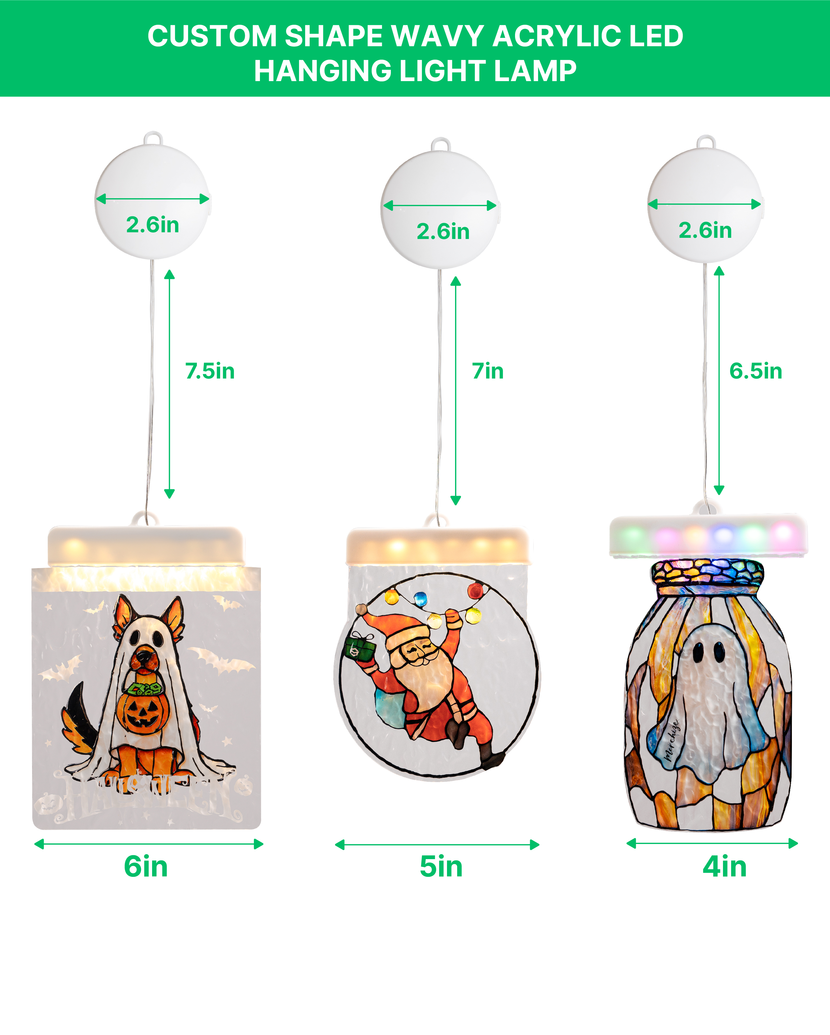 Custom Shape Wavy Acrylic LED Hanging Light Lamp 