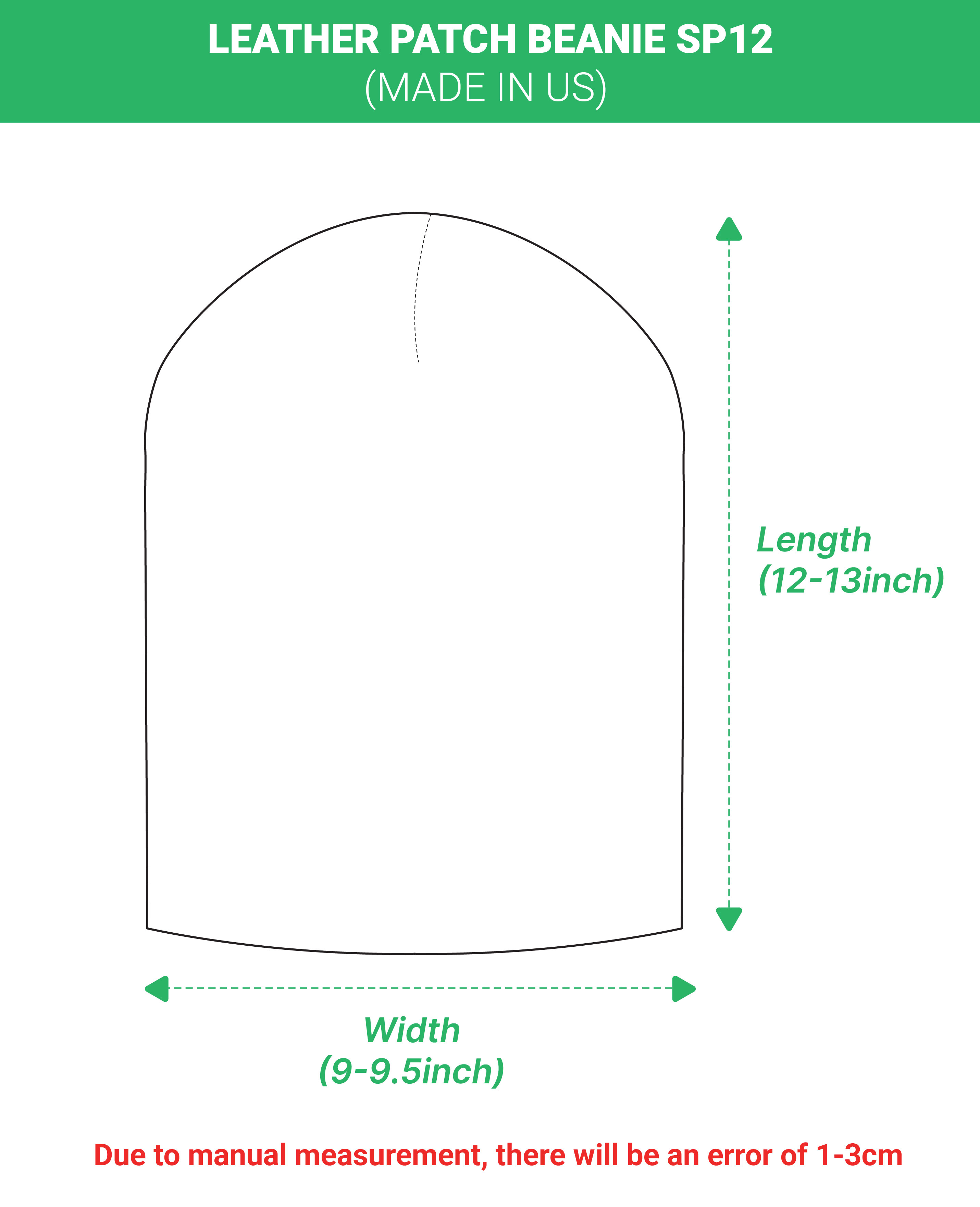 Leather Patch Beanie SP12 (Made in US) 