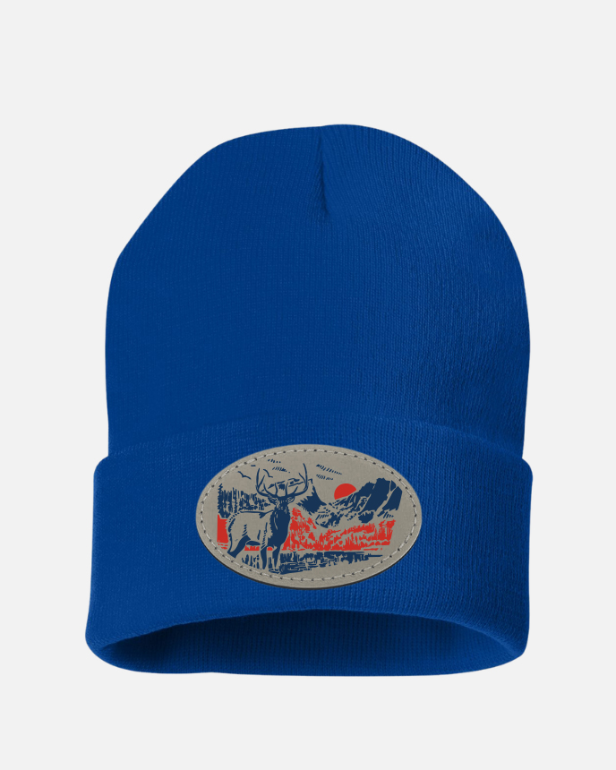 Leather Patch Beanie SP12 (Made in US) 